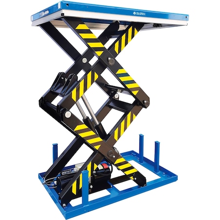 Global Industrial Power Double Scissor Lift Table, 51in x 33in, 4400 Lb. Cap, 70in Raised Height 293228